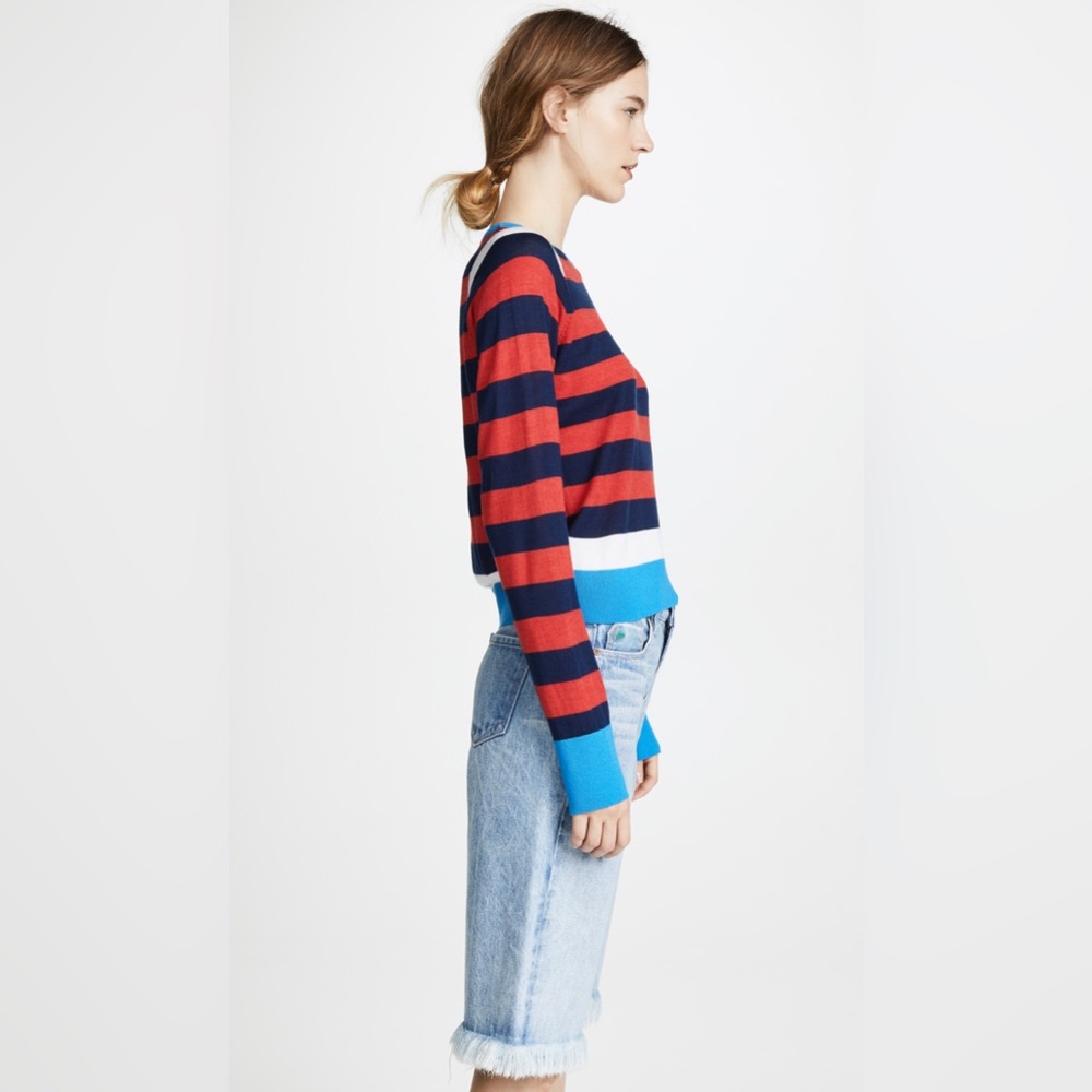 🎉HP🎉 Equipment 💫EUC💫 Axel Stripe Sweater - Ribbon Red Multi - M - Silk Blend - Picture 3 of 11
